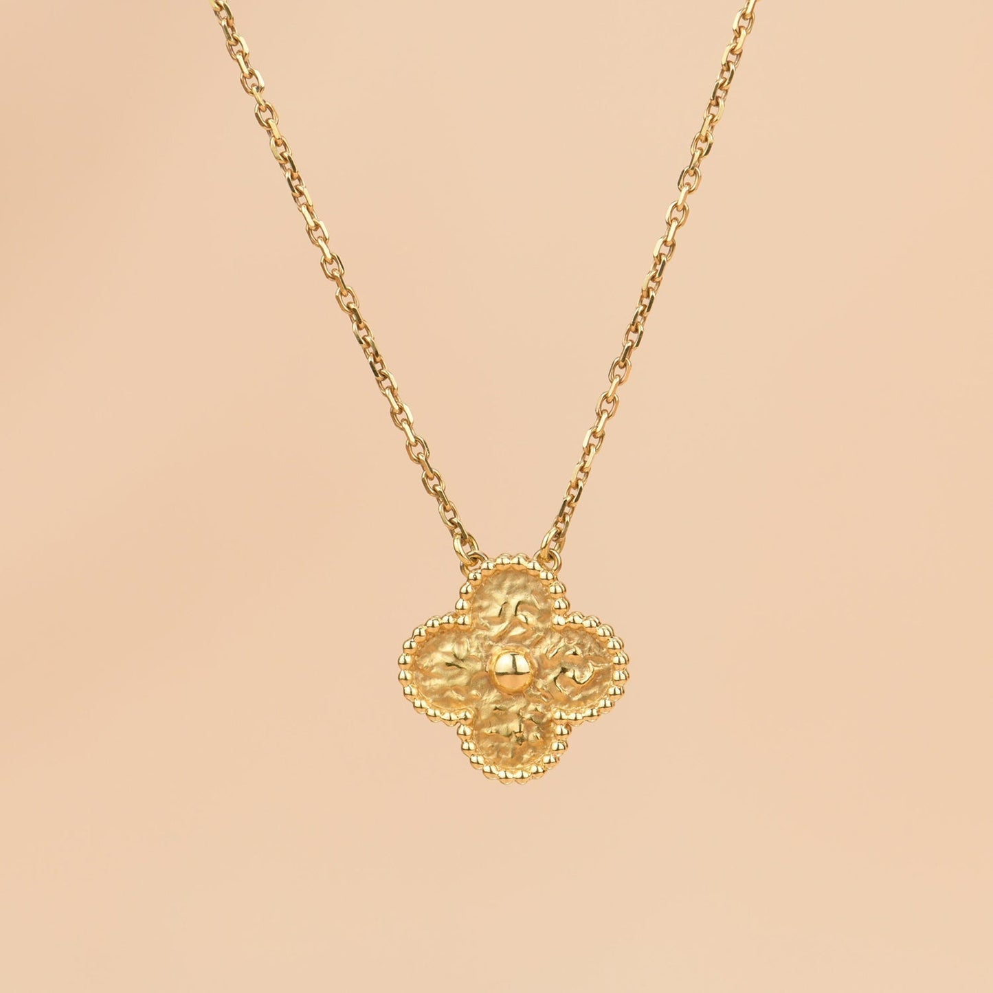 [LUXORA]CLOVER 15MM  BRONZING NECKLACE