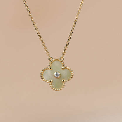 [LUXORA]CLOVER 15MM DIAMOND GOLD MOTHER OF PEARL NECKLACE