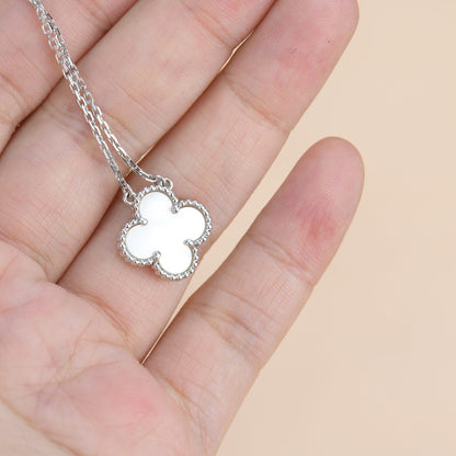 [LUXORA]CLOVER  15MM WHITE MOTHER-OF-PEARL SILVER