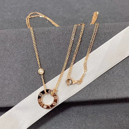 [LUXORA]LOVE NECKLACE 16MM 2 DIAMONDS