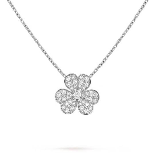 [LUXORA]CLOVER DIAMOND NECKLACE SILVER
