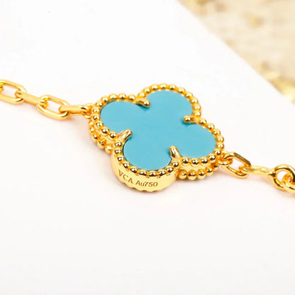 [LUXORA] CLOVER 5 MOTIF TURQUOISE BRACELET COLLECTION