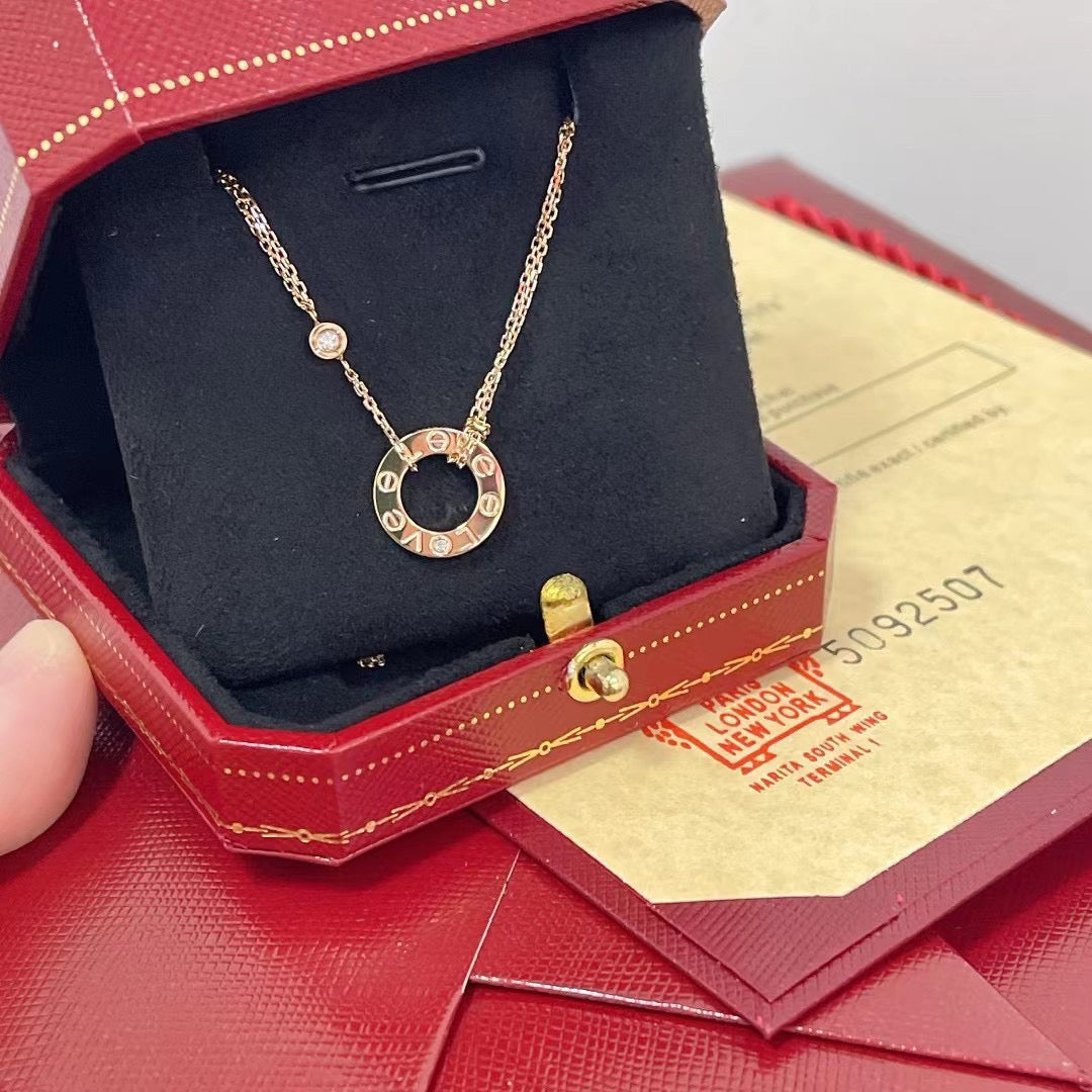 [LUXORA]LOVE NECKLACE 16MM 2 DIAMONDS