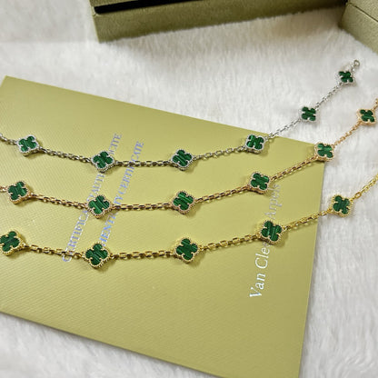 [LUXORA]CLOVER 6 MOTIF MALACHITE BRACELET