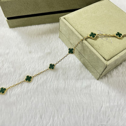 [LUXORA]CLOVER 6 MOTIF MALACHITE BRACELET