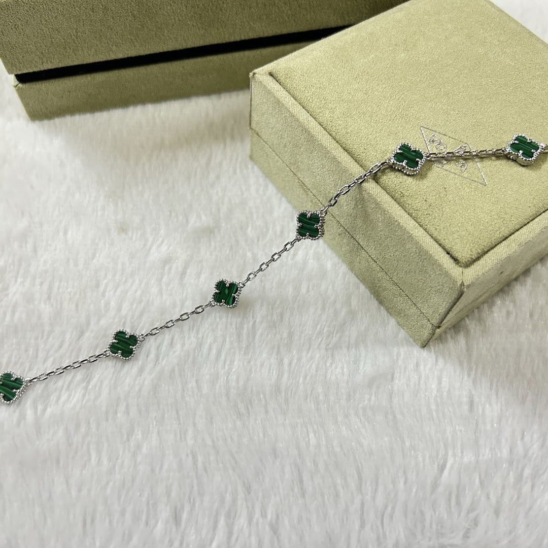 [LUXORA]CLOVER 6 MOTIF MALACHITE BRACELET