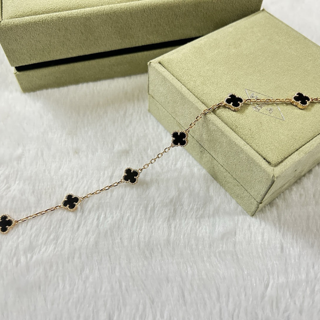 [LUXORA]CLOVER 6 MOTIF  ONYXS BRACELET