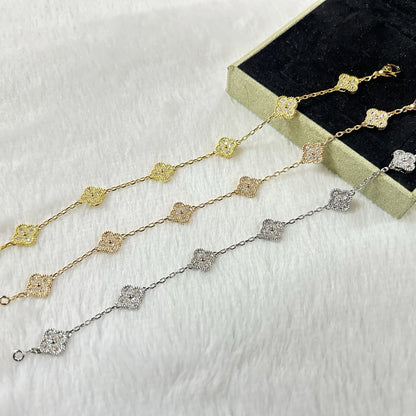 [LUXORA]CLOVER 6 MOTIF DIAMOND BRACELET