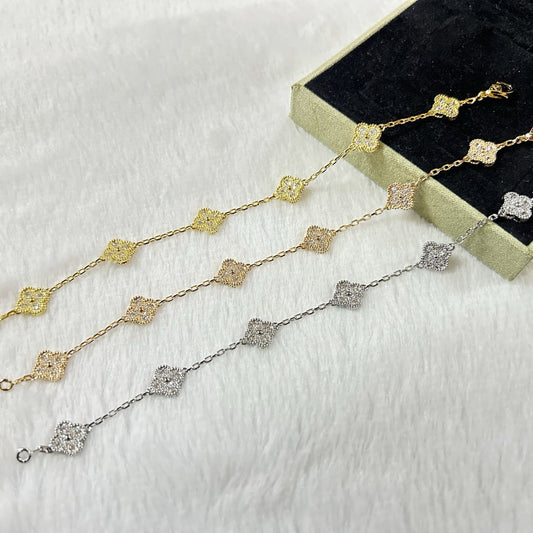 [LUXORA]CLOVER 6 MOTIF DIAMOND BRACELET