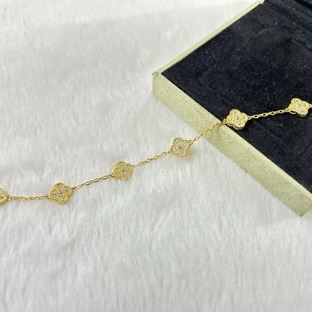 [LUXORA]CLOVER 6 MOTIF DIAMOND BRACELET