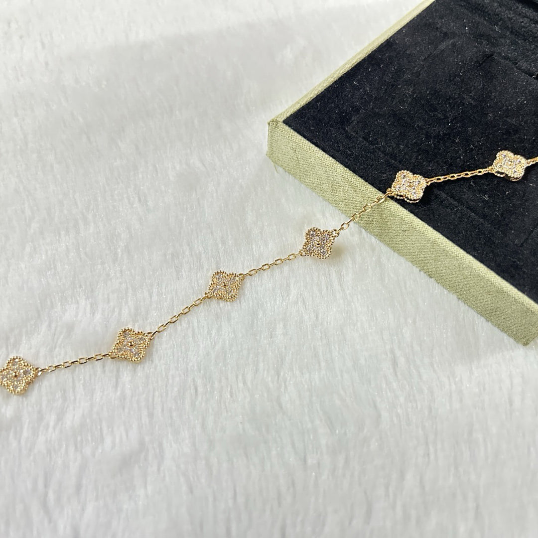 [LUXORA]CLOVER 6 MOTIF DIAMOND BRACELET