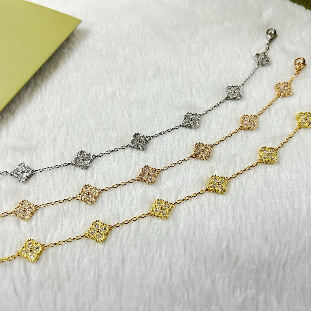 [LUXORA]CLOVER 6 MOTIF DIAMOND BRACELET