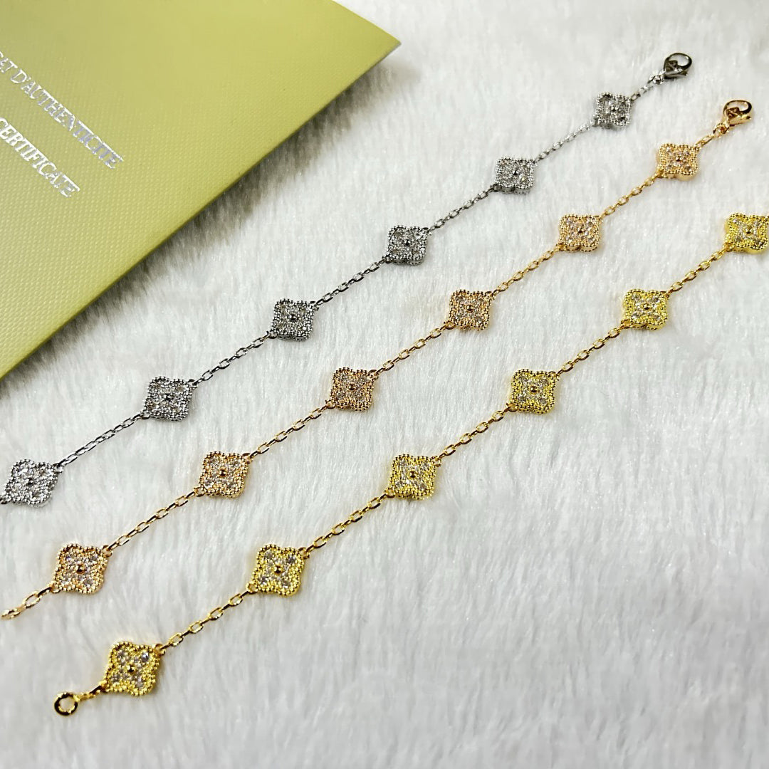 [LUXORA]CLOVER 6 MOTIF DIAMOND BRACELET