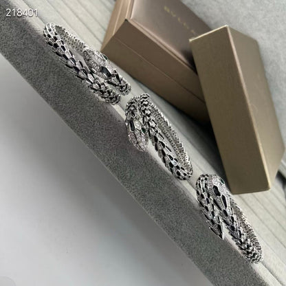 [LUXORA]NEW OBSIDIAN & DIAMOND SERPENT BRACELET