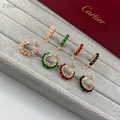 [LUXORA]NEW COLORED GEMSTONE COLLECTION SMALL HOOP EARRINGS