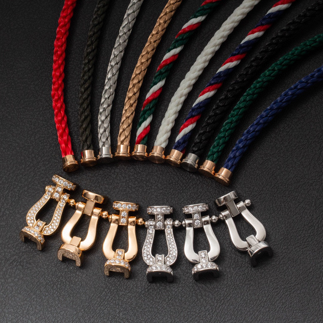 [LUXORA]FORCE LARGE HORSESHOE FULL DIAMOND BRACELET GOLD