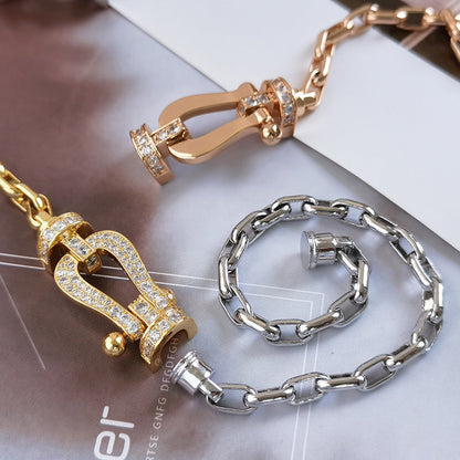 [LUXORA]FORCE LARGE HORSESHOE CLASP  METAL BRACELET