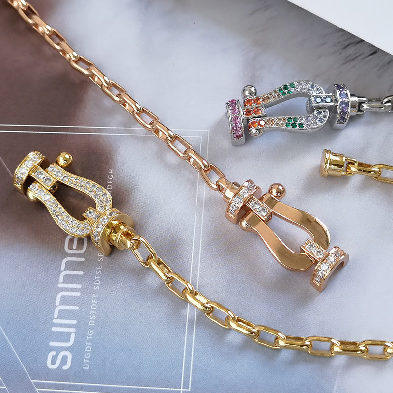 [LUXORA]FORCE LARGE HORSESHOE CLASP  METAL BRACELET