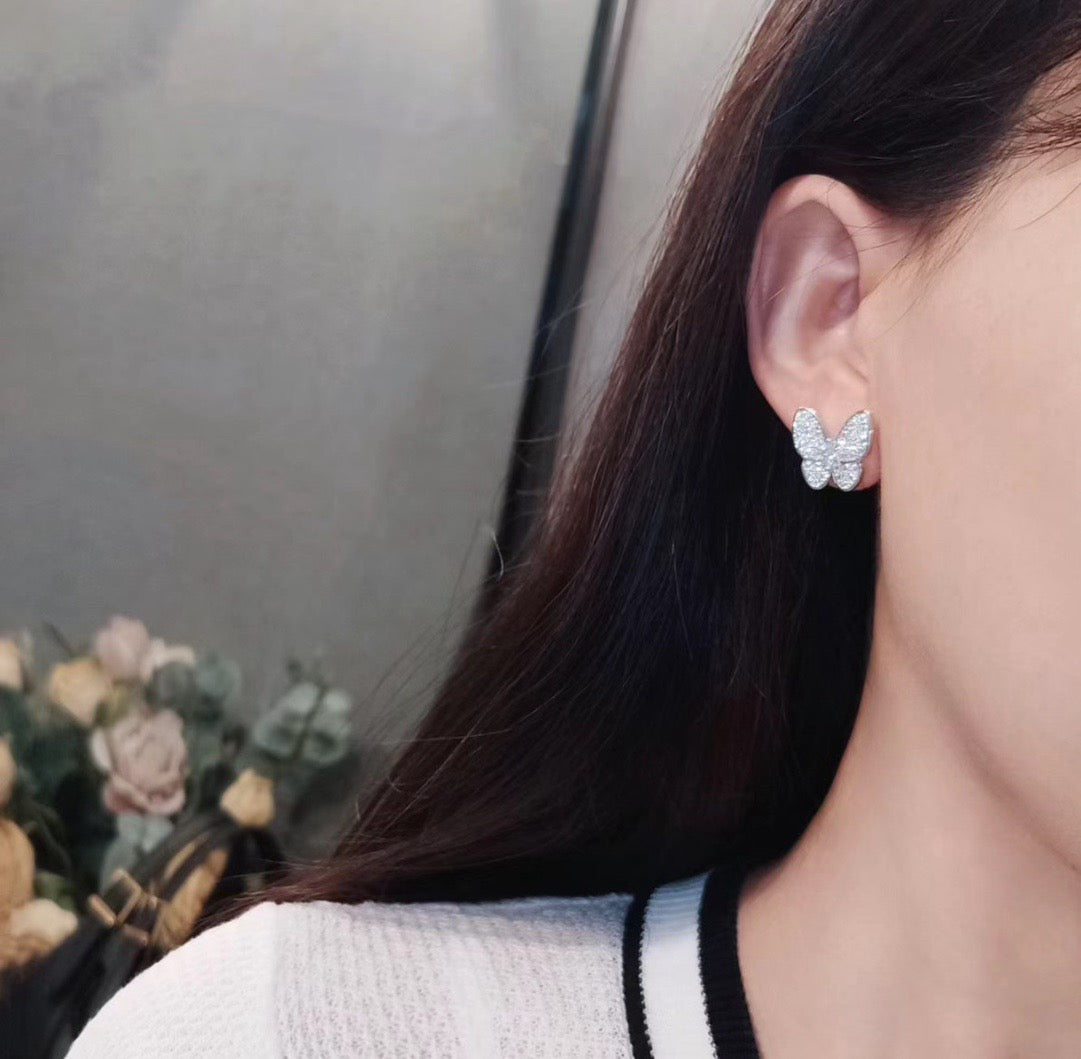 [LUXORA]BUTTERFLY ALL DIAMOND EARRINGS