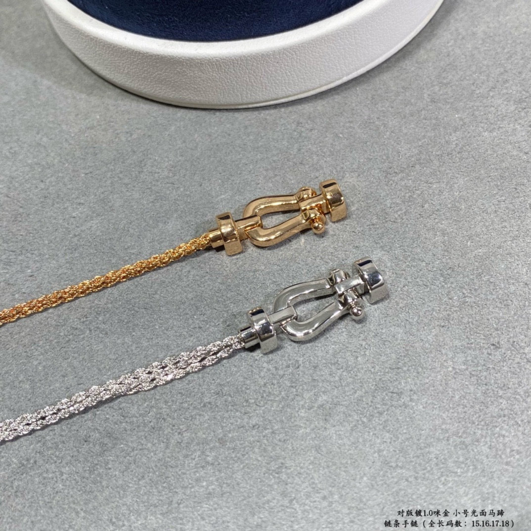[LUXORA]FORCE SMALL HORSESHOE  DIAMOND CHAIN ROPE BRACELET