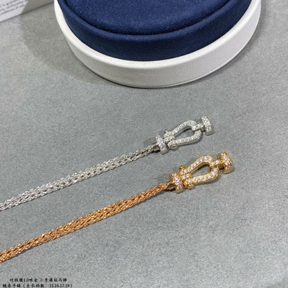 [LUXORA]FORCE SMALL HORSESHOE  DIAMOND CHAIN ROPE BRACELET
