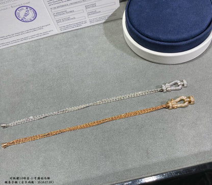 [LUXORA]FORCE SMALL HORSESHOE  DIAMOND CHAIN ROPE BRACELET
