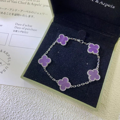 [LUXORA] CLOVER 5 MOTIF VIOLET BRACELET COLLECTION