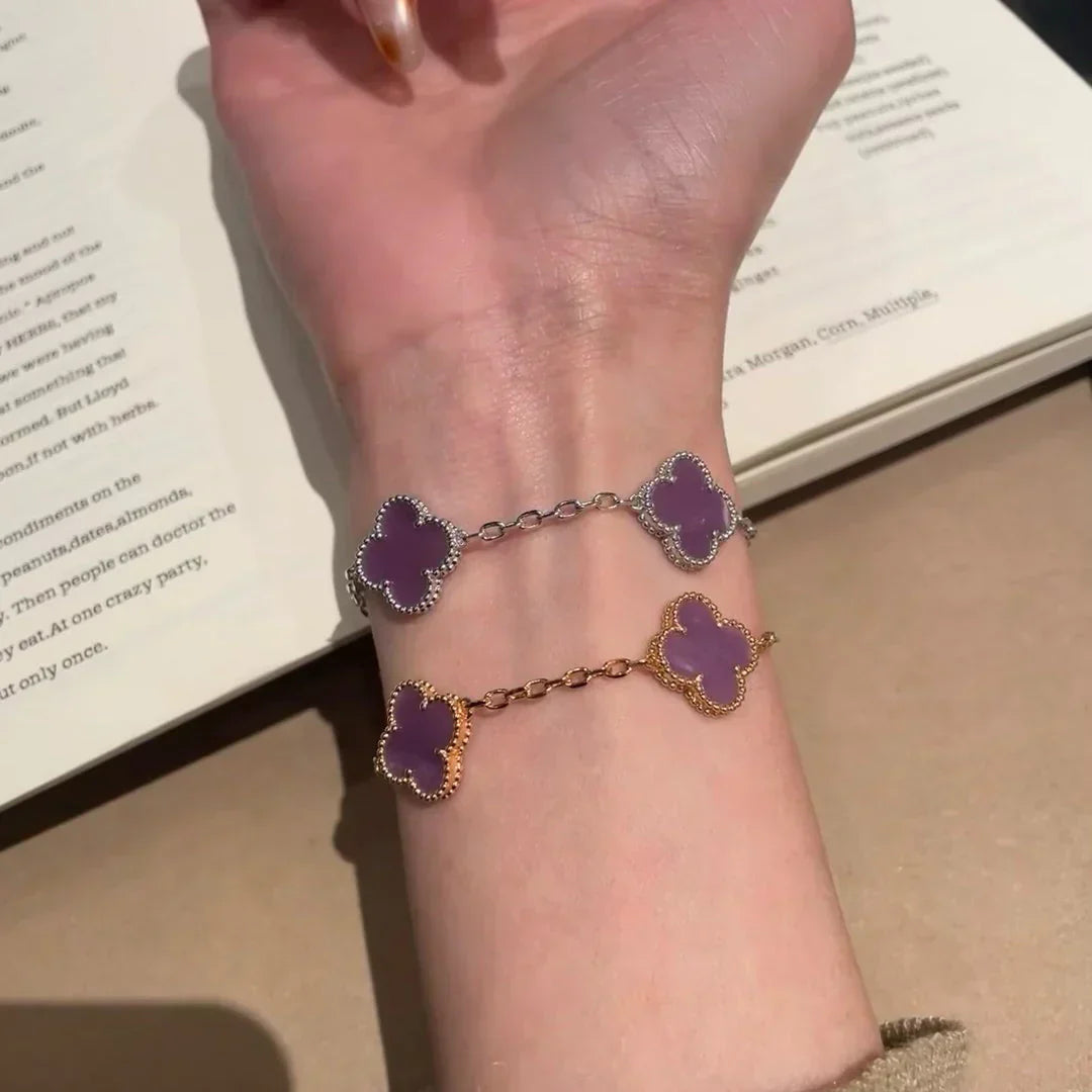 [LUXORA] CLOVER 5 MOTIF VIOLET BRACELET COLLECTION