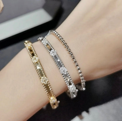 [LUXORA]CLOVER BRACELET 4MM DIAMONDS