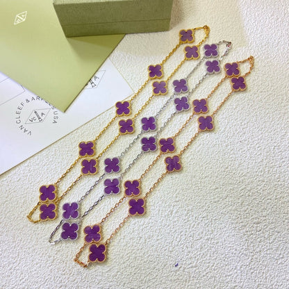 [LUXORA Jewelry]CLOVER 10 MOTIFS  PURPLE VIOLET  NECKLACE