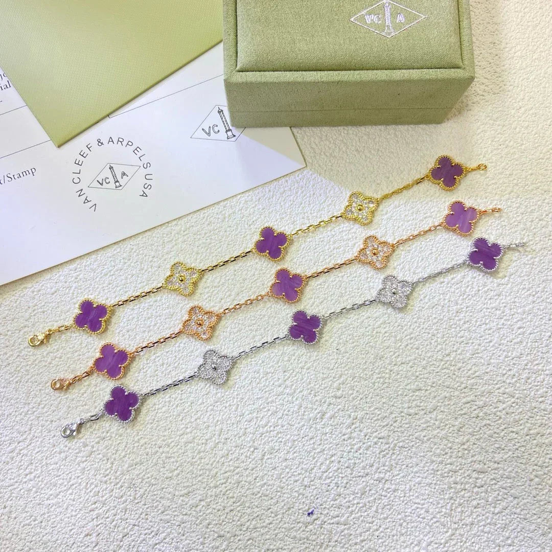 [LUXORA] CLOVER 5 MOTIF VIOLET BRACELET COLLECTION