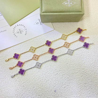 [LUXORA] CLOVER 5 MOTIF VIOLET BRACELET COLLECTION