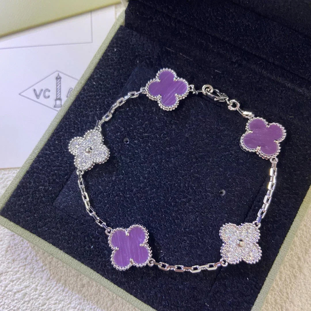 [LUXORA] CLOVER 5 MOTIF VIOLET BRACELET COLLECTION