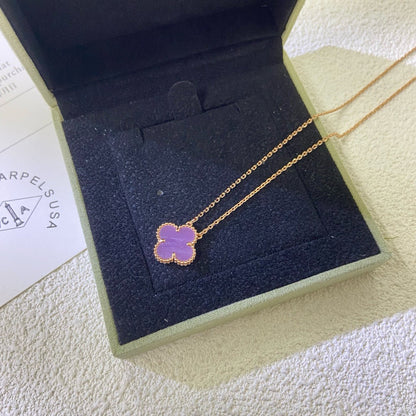 [LUXORA Jewelry]CLOVER 15MM  PURPLE VIOLET NECKLACE