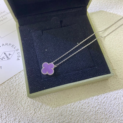 [LUXORA Jewelry]CLOVER 15MM  PURPLE VIOLET NECKLACE