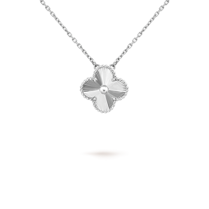 [LUXORA]CLOVER 15MM LASER NECKLACE SILVER