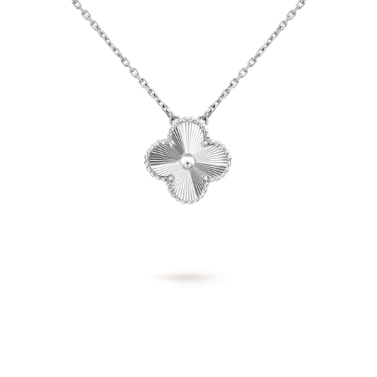 [LUXORA]CLOVER 15MM LASER NECKLACE SILVER