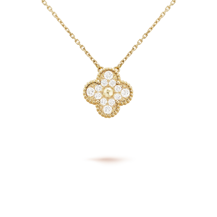[LUXORA]CLOVER 15MM DIAMOND SINGLE FLOWER NECKLACE