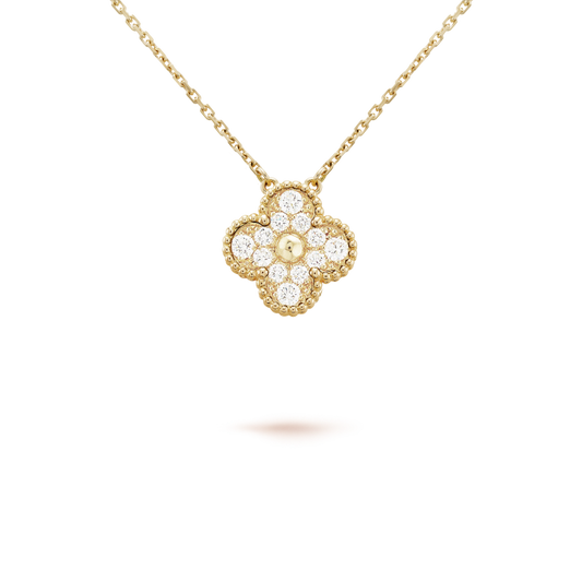 [LUXORA]CLOVER 15MM DIAMOND SINGLE FLOWER NECKLACE