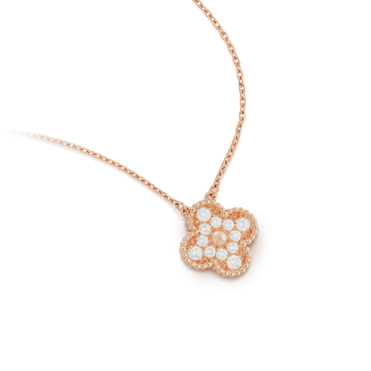 [LUXORA]CLOVER 15MM DIAMOND SINGLE FLOWER NECKLACE