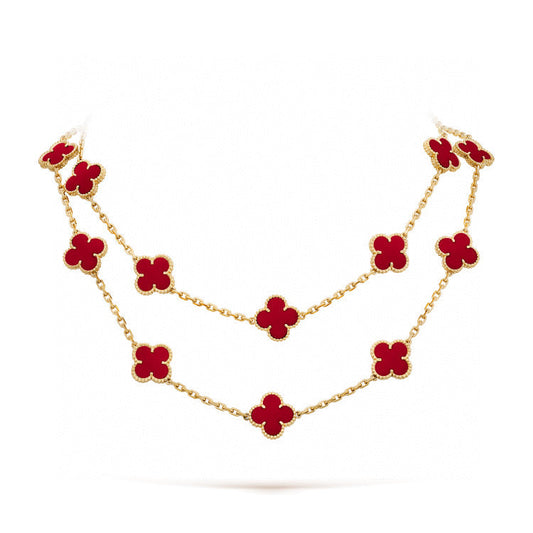 [LUXORA]CLOVER 20 MOTIFS CARNELIAN NECKLACE