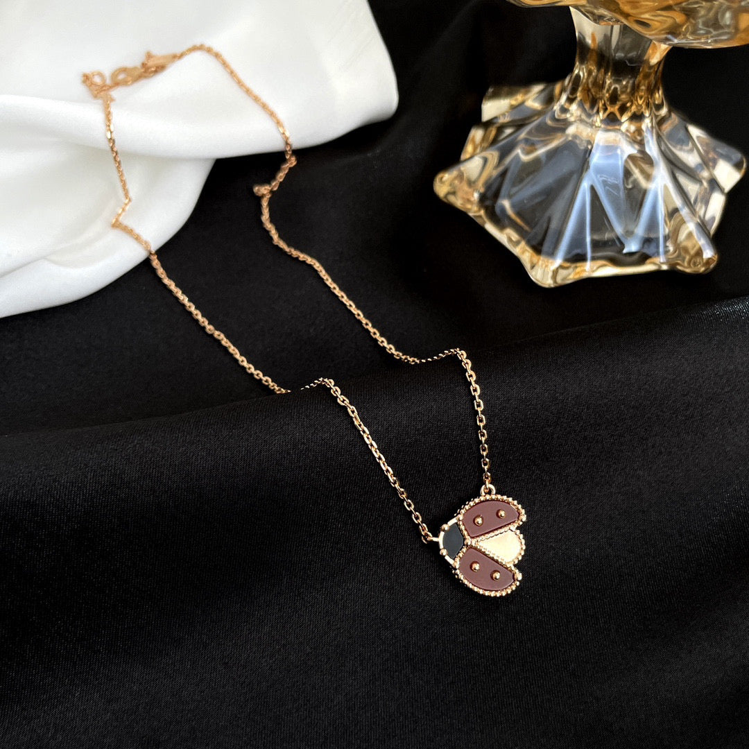 [LUXORA]LUCKY  CARNELIANS LADYBUG NECKLACE