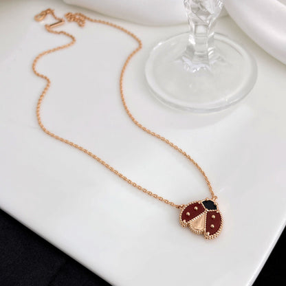 [LUXORA]LUCKY  CARNELIANS LADYBUG NECKLACE