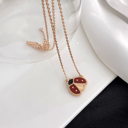 [LUXORA]LUCKY  CARNELIANS LADYBUG NECKLACE