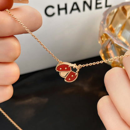 [LUXORA]LUCKY  CARNELIANS LADYBUG NECKLACE