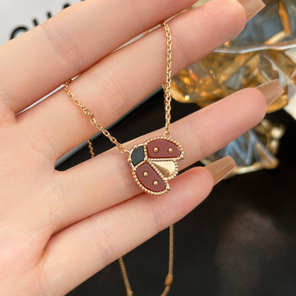[LUXORA]LUCKY  CARNELIANS LADYBUG NECKLACE