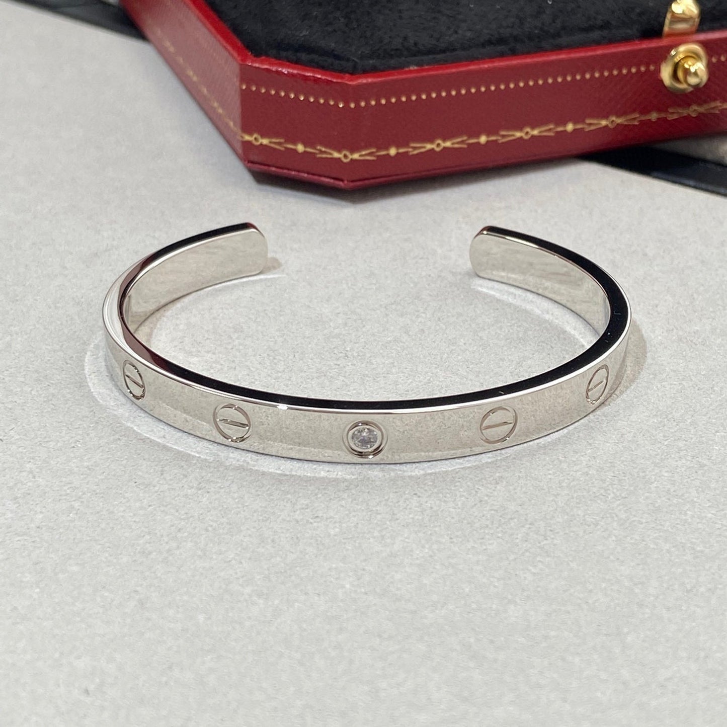 [LUXORA]LOVE BRACELET 6.1MM 1 DIAMOND OPEN CUFF