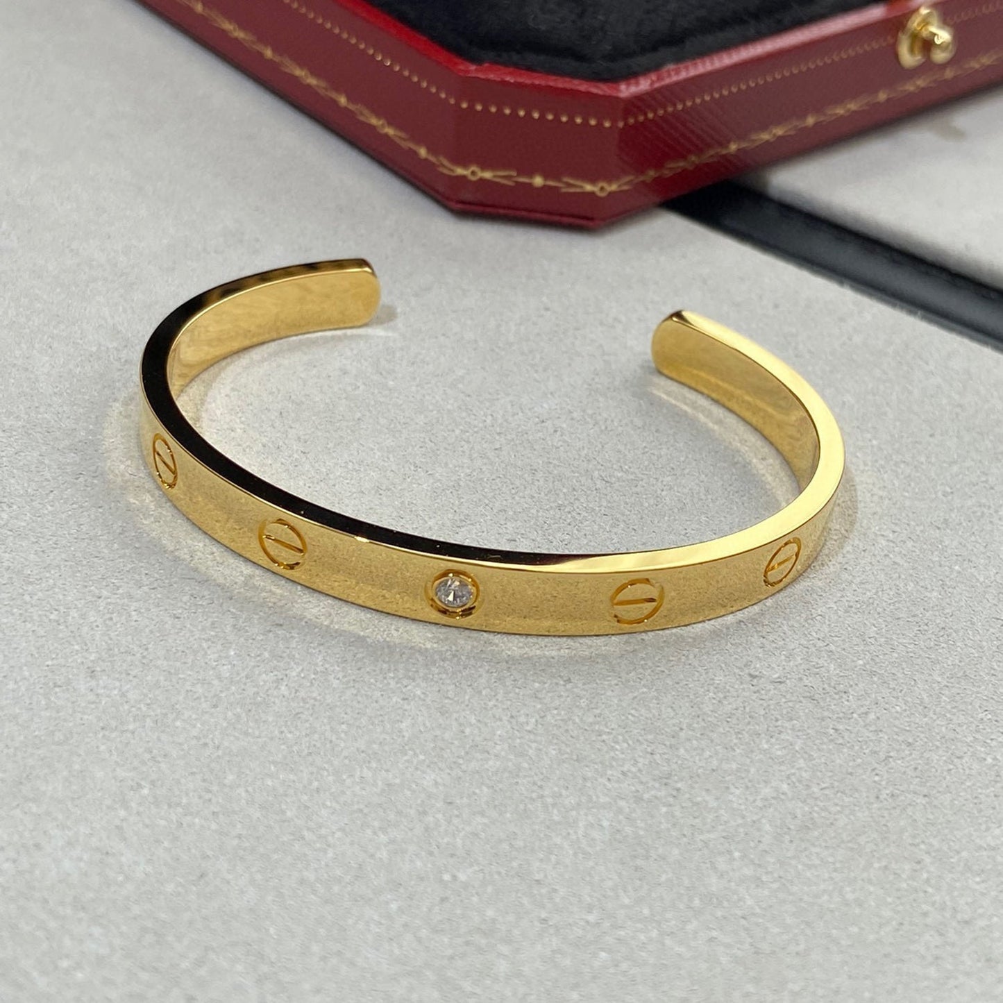 [LUXORA]LOVE BRACELET 6.1MM 1 DIAMOND OPEN CUFF