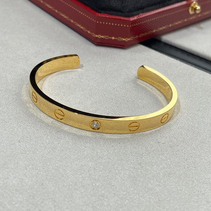 [LUXORA]LOVE BRACELET 6.1MM 1 DIAMOND OPEN CUFF
