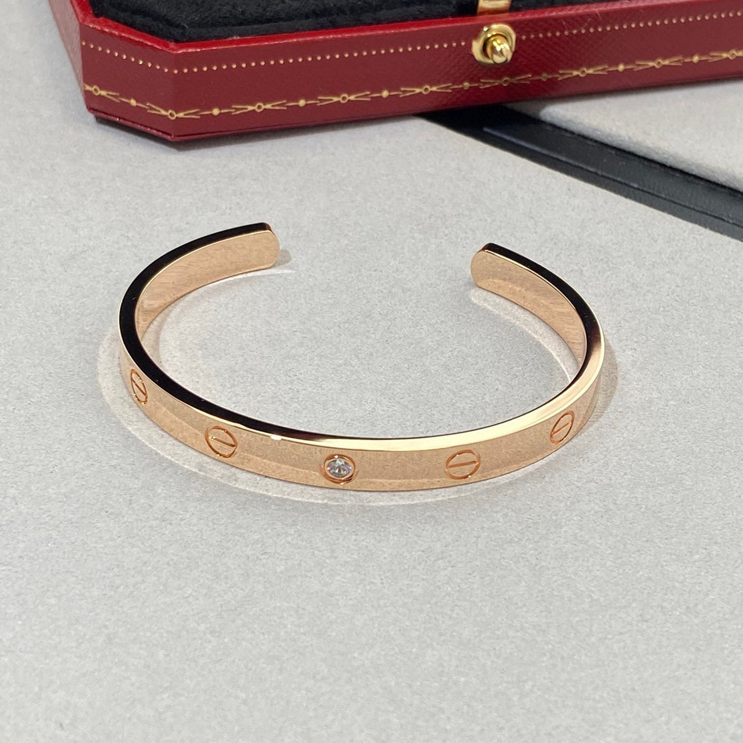 [LUXORA]LOVE BRACELET 6.1MM 1 DIAMOND OPEN CUFF